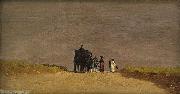 Jervis Mcentee Journey's Pause in the Roman Campagna oil painting on canvas